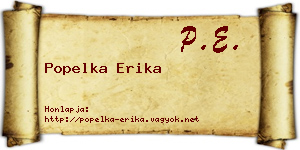 Popelka Erika névjegykártya